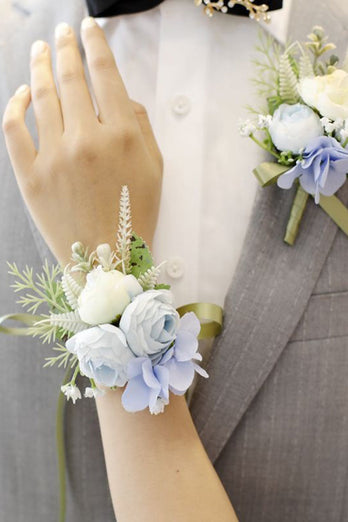 Elegant Blush Prom Wrist Corsage For Wedding Party