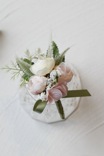 Romantic Blue Prom Wrist Corsage for Wedding Party