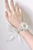 Load image into Gallery viewer, White Ceramic Flower Wrist Corsage with Lace Ribbon