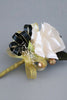 Load image into Gallery viewer, Luxury Black White Homecoming Wrist Corsage and Men&#39;s Boutonniere Set