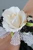 Load image into Gallery viewer, Luxury Black White Homecoming Wrist Corsage and Men&#39;s Boutonniere Set