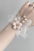 Load image into Gallery viewer, Blush Wedding Wrist Corsage with Beading