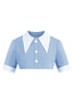 Load image into Gallery viewer, Blue Peter Pan Collar Two Pieces Midi Vintage 1950s Dress With Buttons