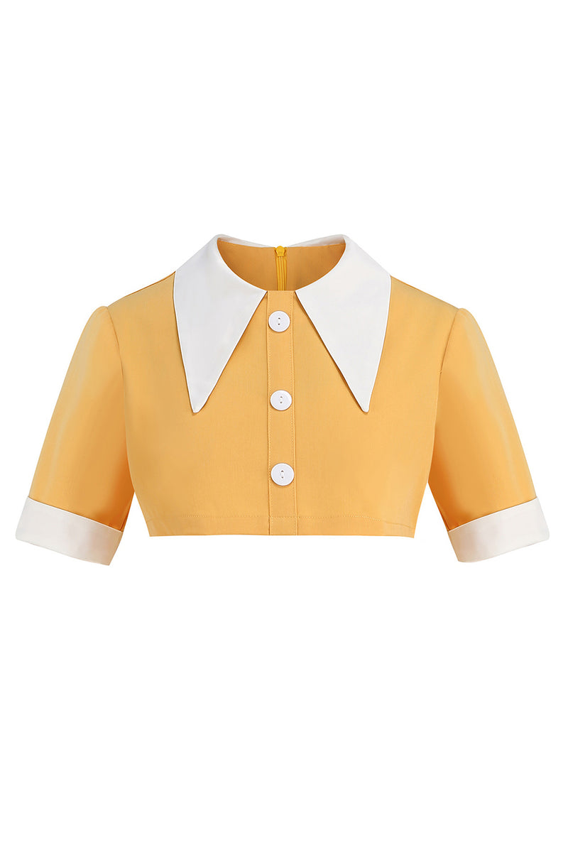 Load image into Gallery viewer, Blue Peter Pan Collar Two Pieces Midi Vintage 1950s Dress With Buttons