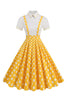 Load image into Gallery viewer, Blue Peter Pan Collar Polka Dots Straps Overall Vintage Dress