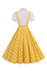 Load image into Gallery viewer, Blue Peter Pan Collar Polka Dots Straps Overall Vintage Dress