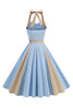 Load image into Gallery viewer, A Line Blue Halter Vintage 1950s Dress