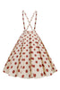 Load image into Gallery viewer, Apricot Polka Dots A Line Straps Overall Vintage Dress