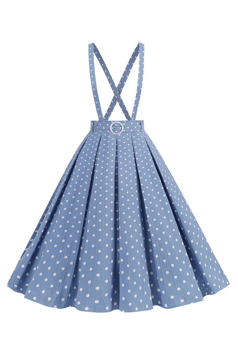 Load image into Gallery viewer, Apricot Polka Dots A Line Straps Overall Vintage Dress