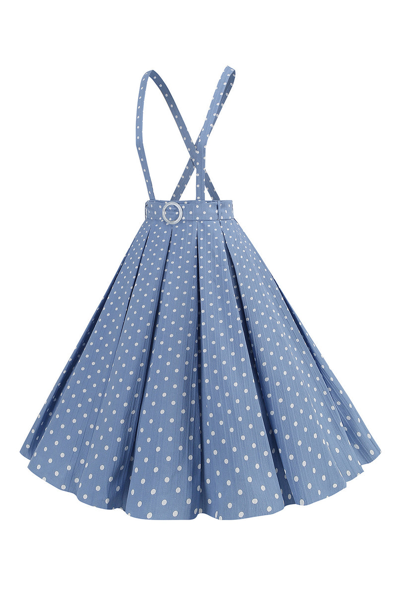 Load image into Gallery viewer, Apricot Polka Dots A Line Straps Overall Vintage Dress