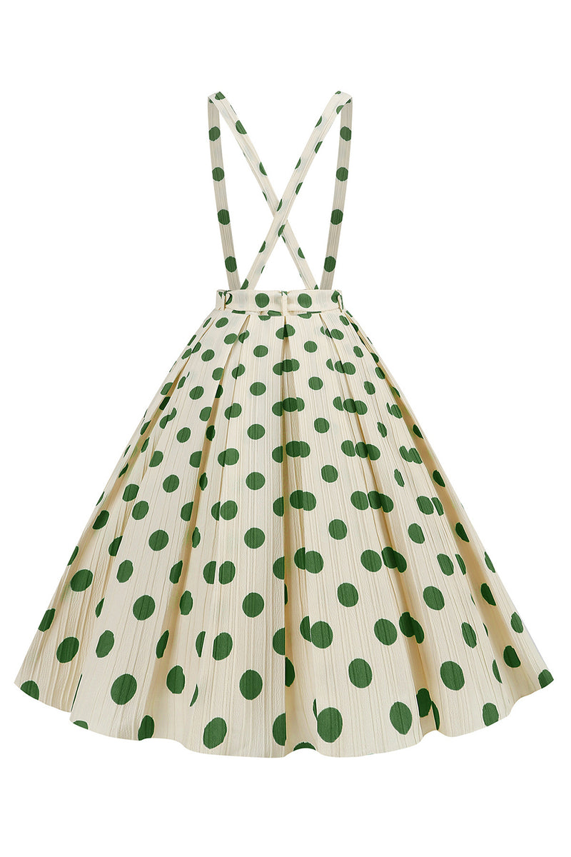 Load image into Gallery viewer, Apricot Polka Dots A Line Straps Overall Vintage Dress