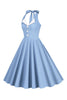 Load image into Gallery viewer, Halter Yellow A-Line Pleated Vintage Dress