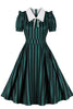 Load image into Gallery viewer, Vertical Striped Lapel Neck Halloween Costume 1950s Dress