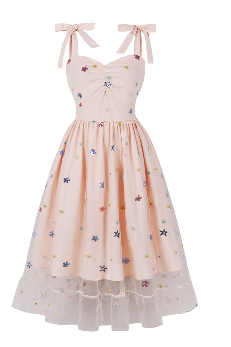 Load image into Gallery viewer, Black Pin Up 1950s Vintage Dress with Stars