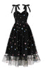 Load image into Gallery viewer, Black Pin Up 1950s Vintage Dress with Stars