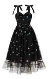 Black Pin Up 1950s Vintage Dress with Stars
