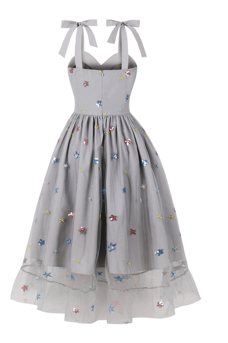 Load image into Gallery viewer, Black Pin Up 1950s Vintage Dress with Stars