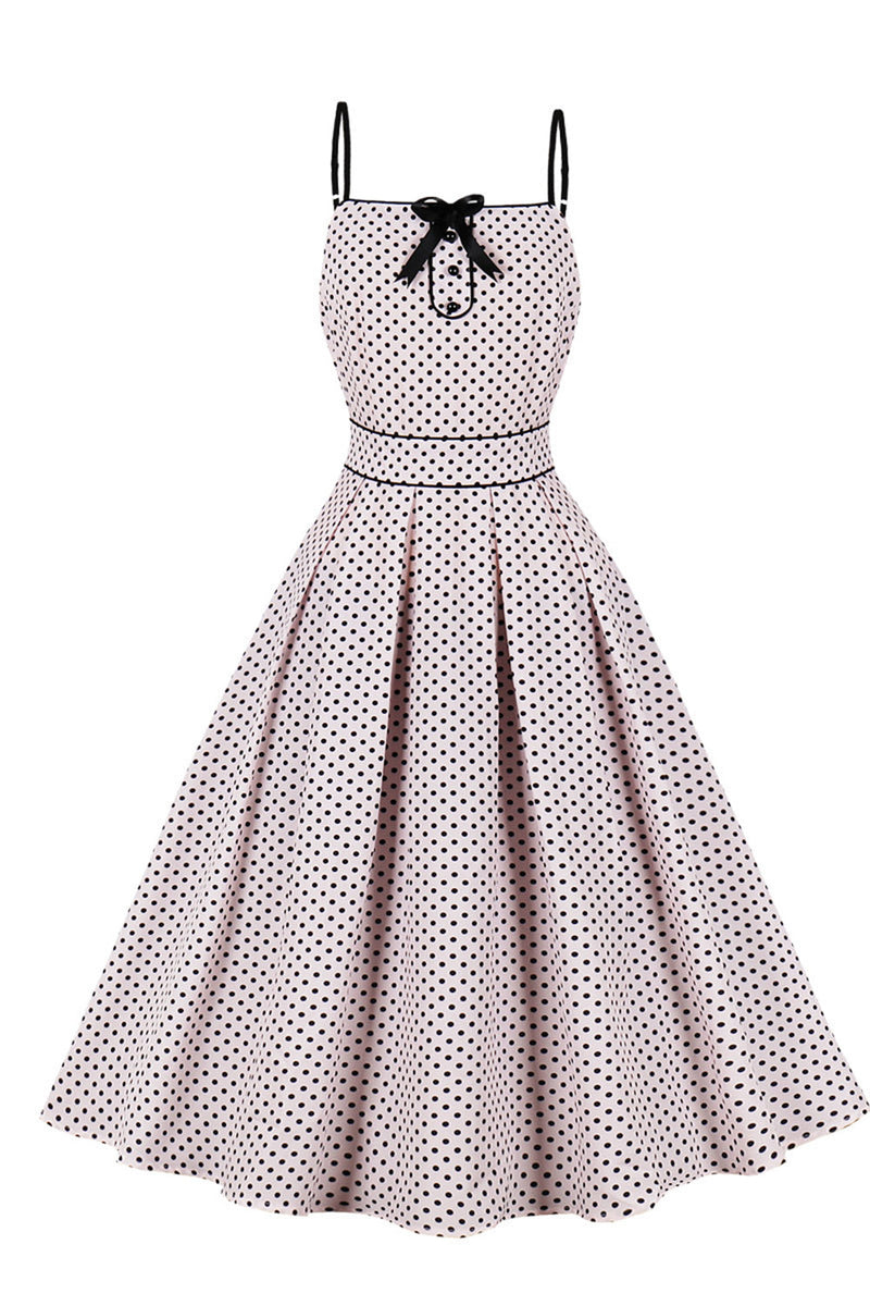 Load image into Gallery viewer, Blue Polka Dots Pin Up 1950s Vintage Dress