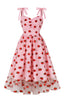 Load image into Gallery viewer, A-Line Pink Pin Up Vintage Dress with Strawberry Printed