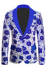 Load image into Gallery viewer, Royal Blue Shawl Lapel Jacquard Men&#39;s Prom Blazer