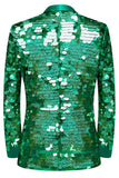 Sparkly Green Sequins Shawl Lapel Men's Blazer