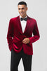 Load image into Gallery viewer, Burgundy Single Breasted Notched Lapel Men&#39;s Blazer