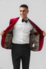 Load image into Gallery viewer, Burgundy Single Breasted Notched Lapel Men&#39;s Blazer