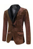 Load image into Gallery viewer, Sparkly Brown One Button Shawl Lapel Men&#39;s Blazer