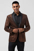 Load image into Gallery viewer, Sparkly Shawl Lapel One Button Brown Men&#39;s Blazer