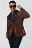 Load image into Gallery viewer, Sparkly Shawl Lapel One Button Brown Men&#39;s Blazer