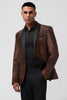 Load image into Gallery viewer, Sparkly Shawl Lapel One Button Brown Men&#39;s Blazer