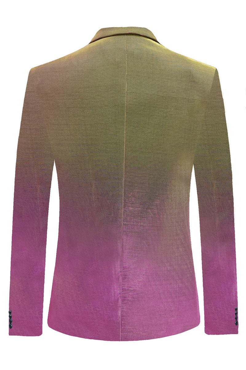 Load image into Gallery viewer, Purple Yellow Notched Lapel Men&#39;s Prom Blazer