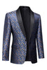 Load image into Gallery viewer, Navy Print Men&#39;s Formal Blazer