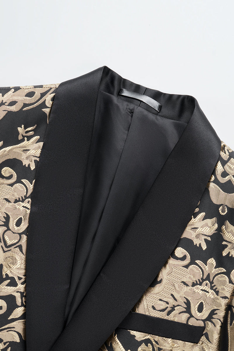 Load image into Gallery viewer, Black Golden Embroidery Men&#39;s Blazer