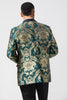 Load image into Gallery viewer, Shawl Lapel Dark Green One Button Jacquard Men&#39;s Blazer