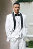 Load image into Gallery viewer, White One Button Shawl Lapel 3 Pieces Men&#39;s Wedding Suits