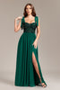 Load image into Gallery viewer, Sparkly Green Sequins Long Prom Dress With Slit