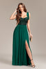 Load image into Gallery viewer, Sparkly Green Sequins Long Prom Dress With Slit