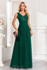 Load image into Gallery viewer, Sparkly Dark Green A Line Sequins Long Prom Dress with Ruffles