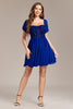 Load image into Gallery viewer, Sparkly Royal Blue Sequins Short Graduation Dress