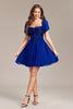 Load image into Gallery viewer, Sparkly Royal Blue Sequins Short Graduation Dress