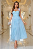 Load image into Gallery viewer, Sky Blue A Line Corset One Shoulder Prom Dress