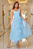 Load image into Gallery viewer, Sky Blue A Line Corset One Shoulder Prom Dress