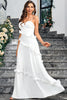 Load image into Gallery viewer, White A Line Spaghetti Straps Simple Long Prom Dress