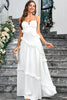 Load image into Gallery viewer, White A Line Spaghetti Straps Simple Long Prom Dress