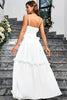 Load image into Gallery viewer, White A Line Spaghetti Straps Simple Long Prom Dress