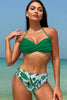 Load image into Gallery viewer, Tropical Push Up High Waisted Print Two Piece Bikini Swimsuit