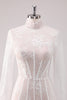 Load image into Gallery viewer, White Lace High Neck Corset Short Graduation Dress with Long Sleeves