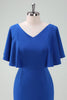 Load image into Gallery viewer, Royal Blue Bodycon Mother of Bride Dress with Short Sleeves