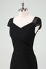 Load image into Gallery viewer, Black High-Low Party Dress with Cap Sleeves